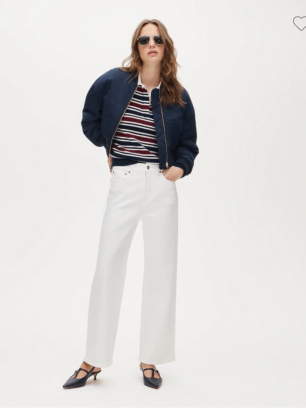NWT J.Crew Curvy Slim-Wide High Rise White Jeans Size 28